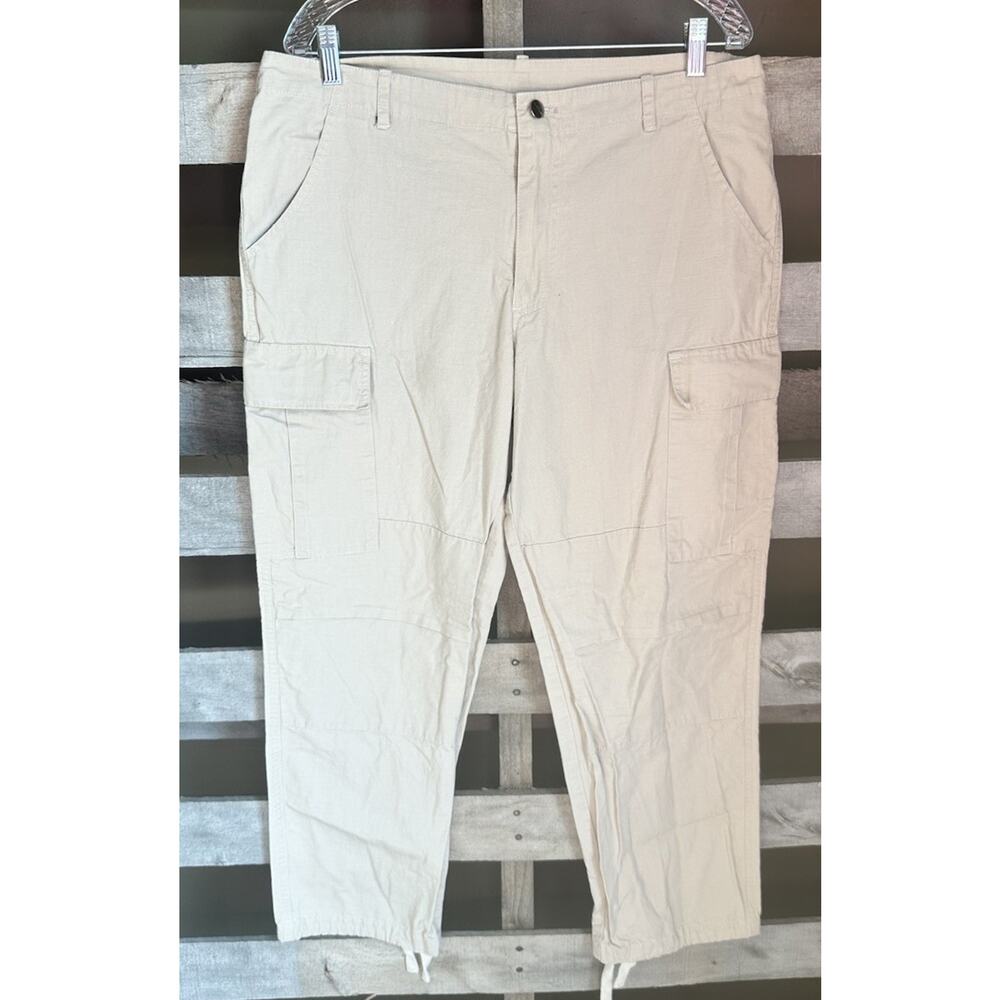 Carhartt Size Large Women’s Cargo Khaki Work Pants 36x29 Adjustable Leg Opening